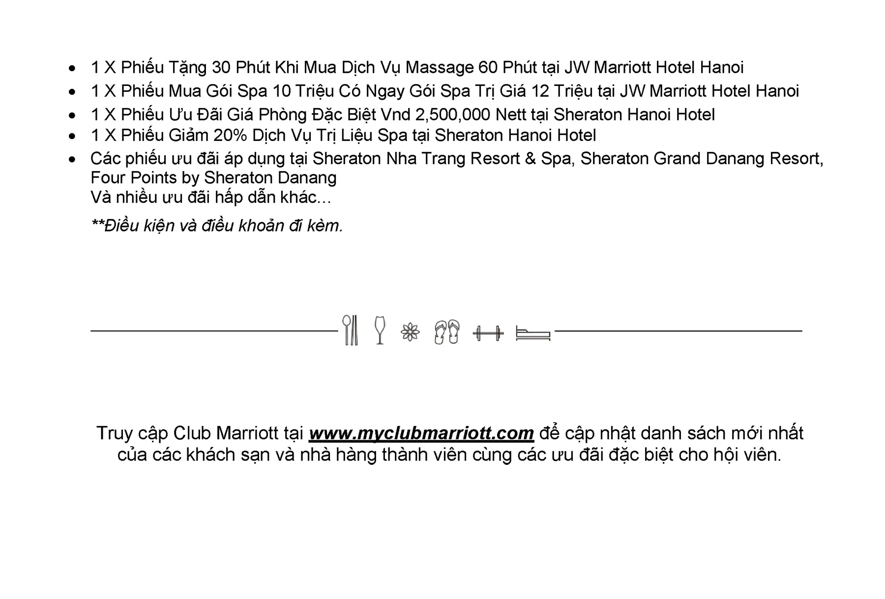 Quyền lợi giành cho Hội viên tham gia Club Marriott khi mua sản phẩm tại The Manor Central Park – Trang 2. Quyền lợi giành cho Hội viên tham gia Club Marriott khi mua sản phẩm tại The Manor Central Park - Trang 2.