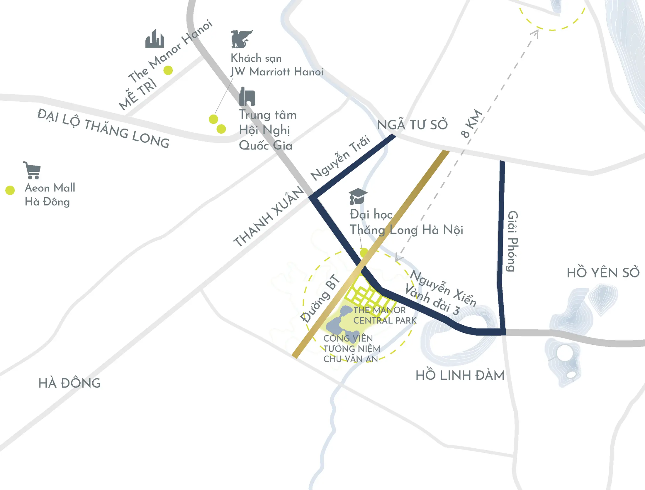 Vị trí dự án The Manor Central Park tọa lạc trên đường Nguyễn Xiển, nằm ngay bên cạnh Công viên Chu Văn An phủ rộng 100ha. Vị trí dự án The Manor Central Park tọa lạc trên đường Nguyễn Xiển, nằm ngay bên cạnh Công viên Chu Văn An phủ rộng 100ha.