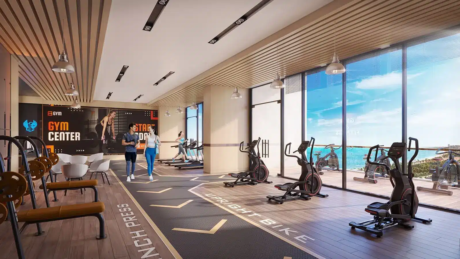Phòng gym đẳng cấp tại Sun Costa Residences Đà Nẵng với view biển tuyệt đẹp và tiện ích 5 sao.