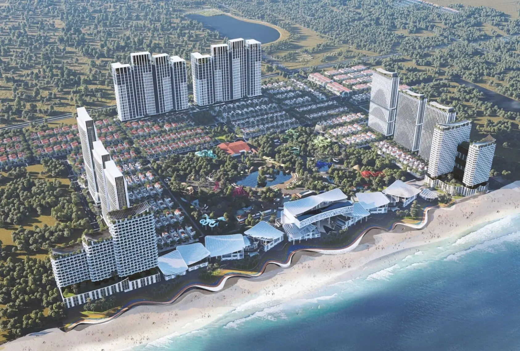 Toàn cảnh dự án Blanca City tại Vũng Tàu với quần thể đô thị sống – nghỉ dưỡng – giải trí đẳng cấp quốc tế.