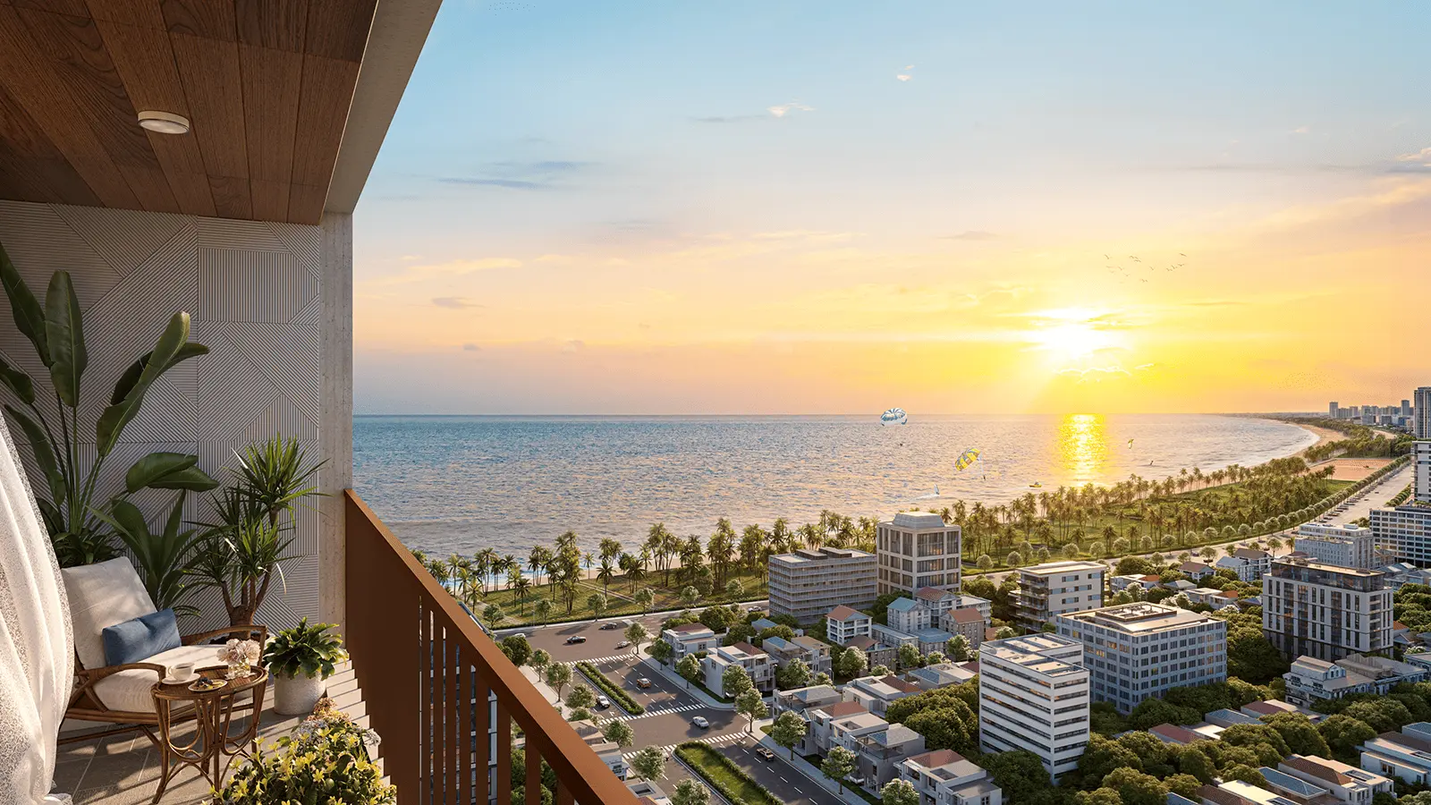 View biển từ ban công dự án Sun Costa Residences Đà Nẵng, mang đến không gian sống lý tưởng giữa lòng thành phố.