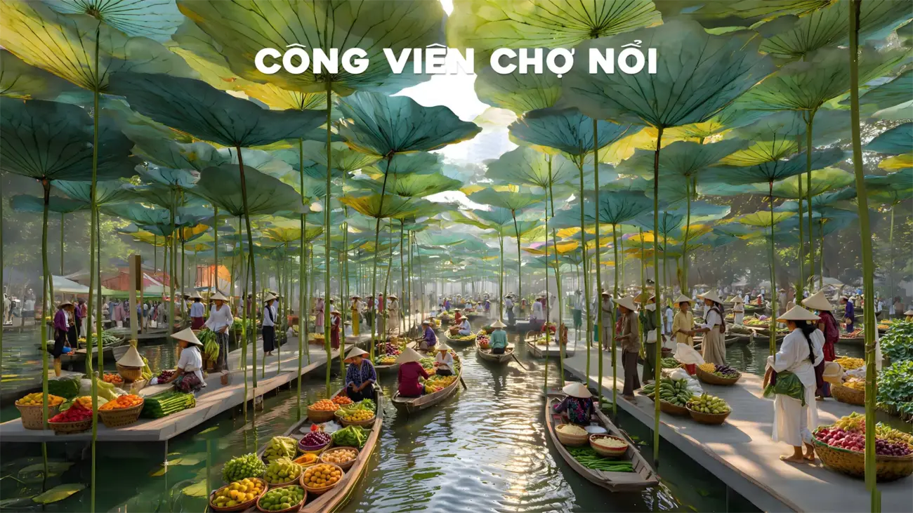 Công viên chợ nổi tại đảo 2 – Charmora City, điểm nhấn giải trí quốc tế.